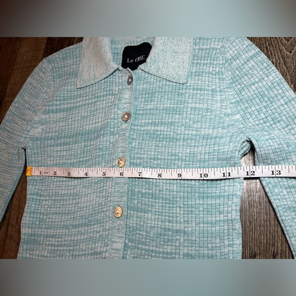 Le Ore Rimini Collared Cardigan in Sky Size XS - Picture 5 of 8